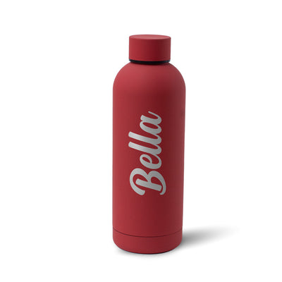 Personalised Soft Touch Red Water Bottle - 500ml