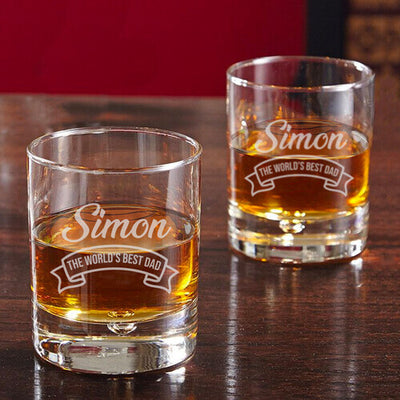 Personalised Set of 2 Whiskey Glasses- World's Best Dad
