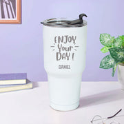 Personalised Thermal Mug with Straw - 500ml