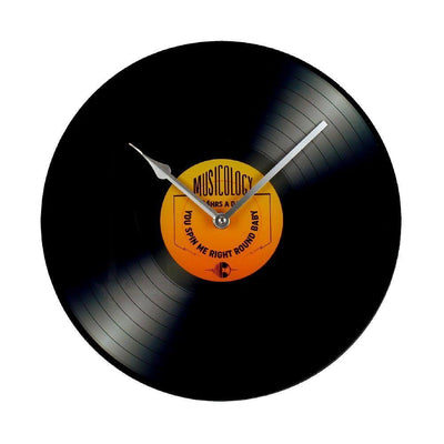 Musicology Glass Wall Clock 30cm - Record