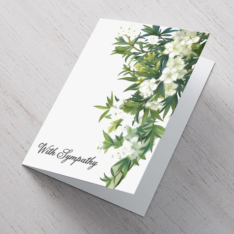 White Blooms Sympathy Card