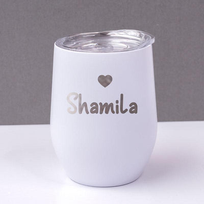 Personalised White Round Bottomed Tumbler