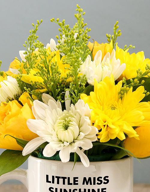 Little Miss Sunshine Flowers in A Mug Arrangement
