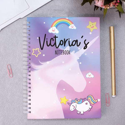 Personalised A5 Unicorn Notebook