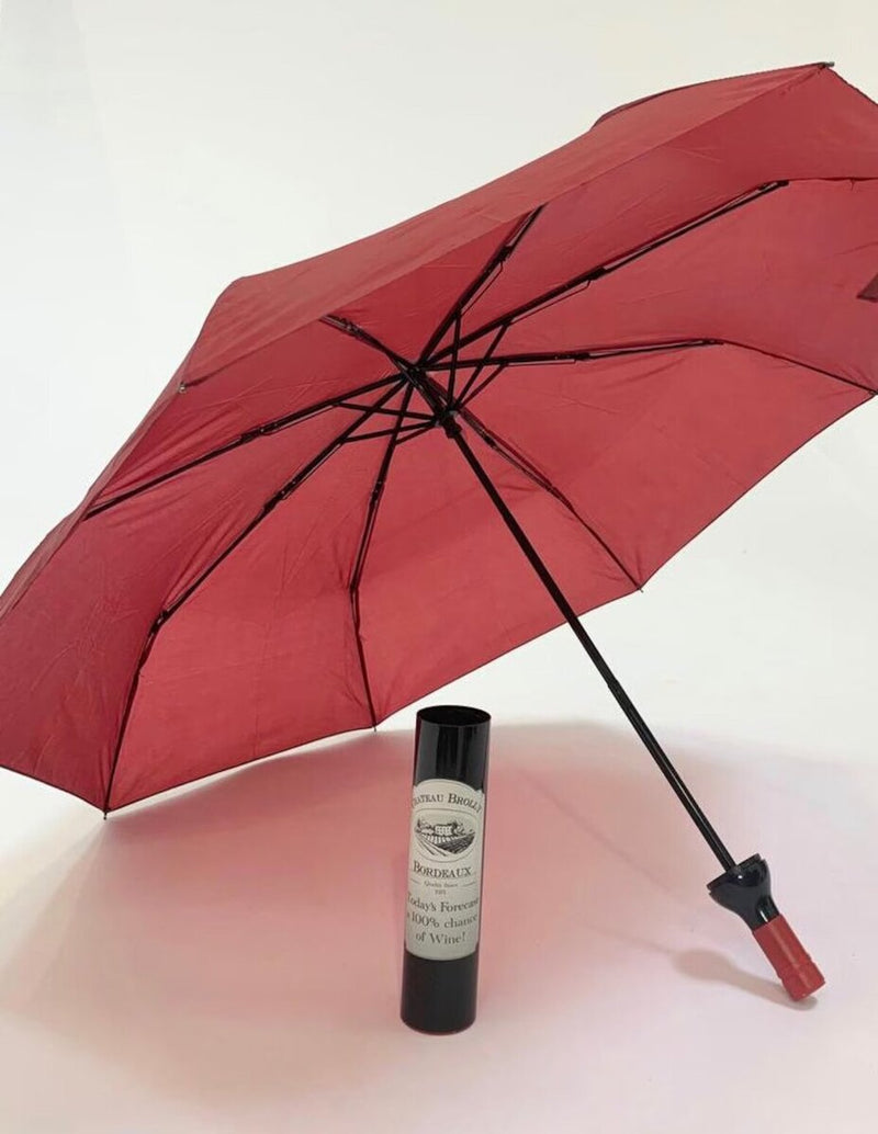 Red Wine Bottle Folding Umbrella