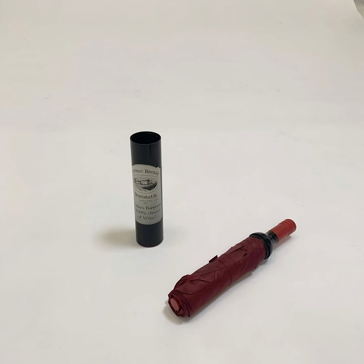 Red Wine Bottle Folding Umbrella