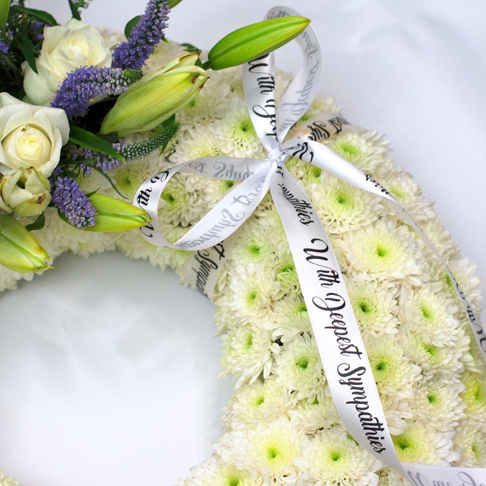 Lilies and Mums Funeral Wreath