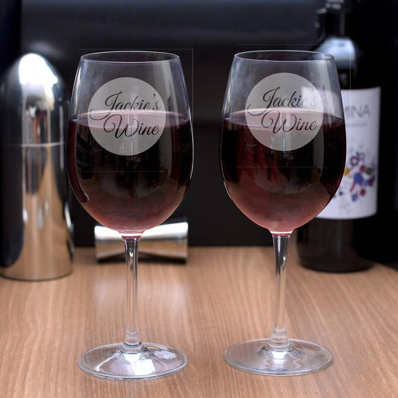 Personalised Set of 2 Giant Wine Glasses - Jackie&