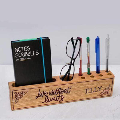 Personalised Wooden Desk Organiser - Live Without Limits